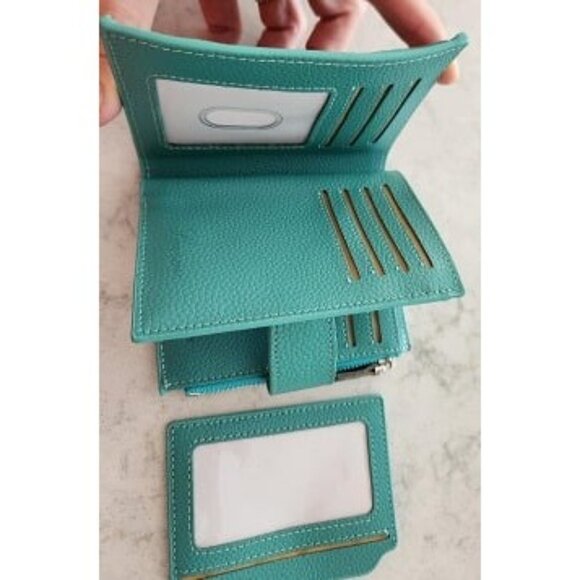 New Small Compact Women Wallet RFID Blocking Genuine Leather Bifold Purse - Picture 3 of 3